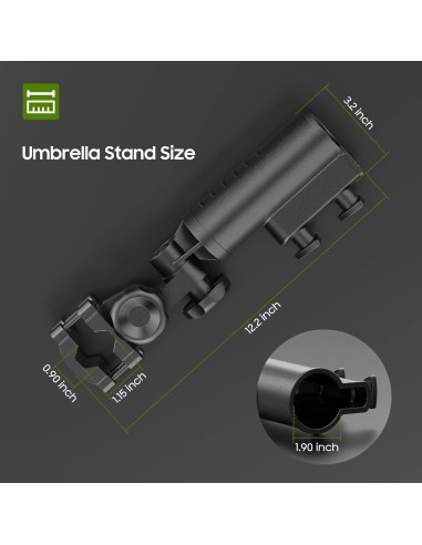 Soporte para Paraguas Universal 10L0L - Aluminio Negro 180