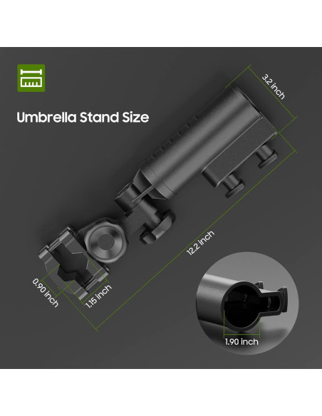 Soporte para Paraguas Universal 10L0L - Aluminio Negro 180