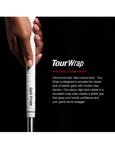 Agarre de Golf Golf Pride Tour Wrap 2G - Caucho Negro Mediano