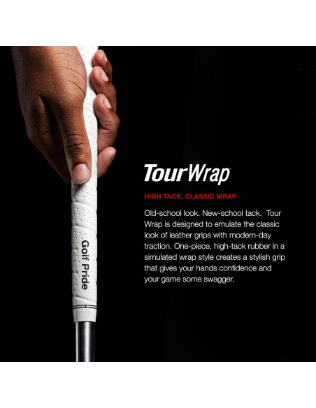 Agarre de Golf Golf Pride Tour Wrap 2G - Caucho Negro Mediano