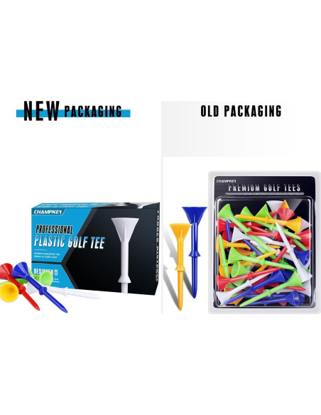 Tee de Golf de Plástico Premium Champkey 50 Unidades