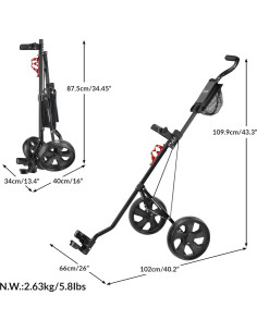 Carro de Golf Plegable Caddytek CaddyLite 5.8 - 2 Ruedas, Ligero y Ergonómico 2