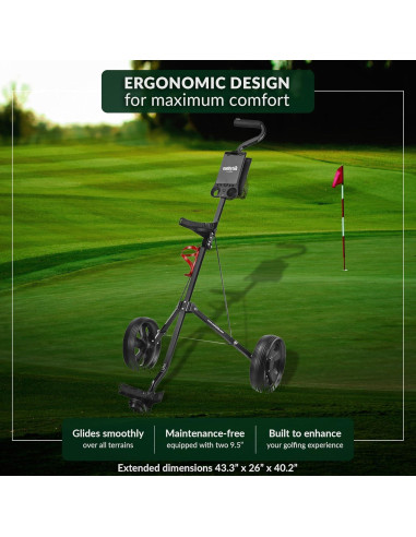Carro de Golf Plegable Caddytek CaddyLite 5.8 - 2 Ruedas, Ligero y Ergonómico