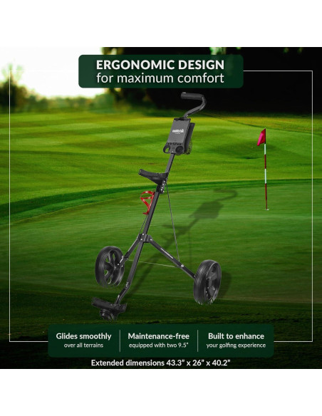 Carro de Golf Plegable Caddytek CaddyLite 5.8 - 2 Ruedas, Ligero y Ergonómico