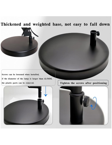 Base de Lámpara de Escritorio BreSii Redonda 19.05 cm Negra