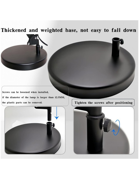 Base de Lámpara de Escritorio BreSii Redonda 19.05 cm Negra