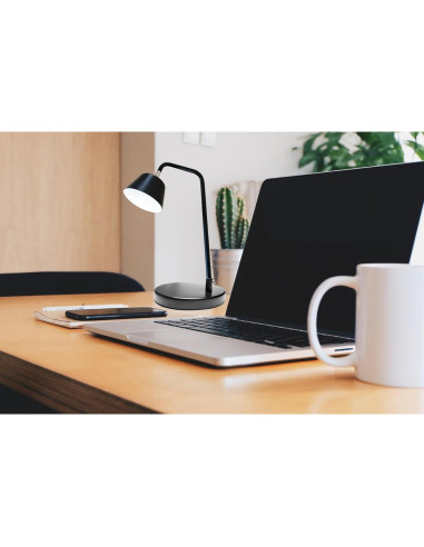 Base de Lámpara de Escritorio BreSii Redonda 19.05 cm Negra