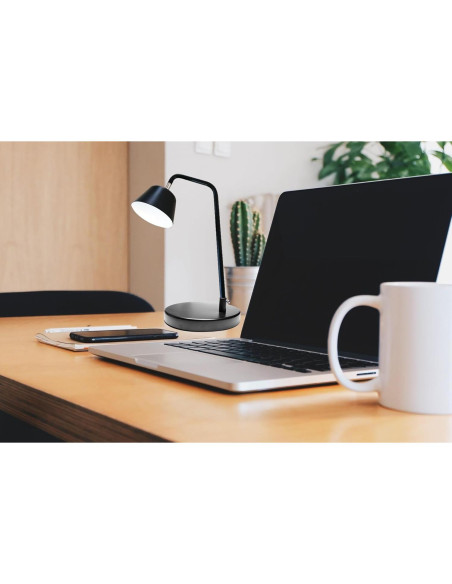 Base de Lámpara de Escritorio BreSii Redonda 19.05 cm Negra