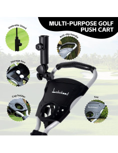 Carrito de Golf Lakehood 3 Ruedas Plegable Negro 7.03 kg 2