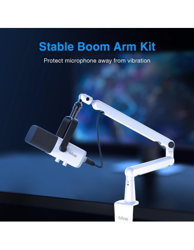 Micrófono Gaming FIFINE XLR/USB con Soporte y RGB