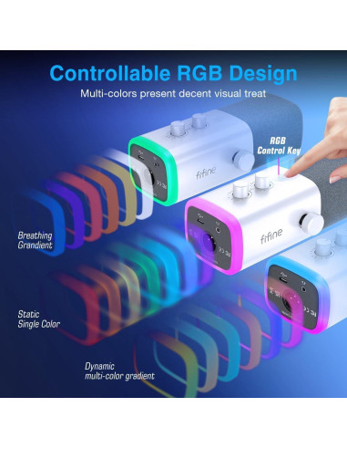 Micrófono Gaming FIFINE XLR/USB con Soporte y RGB