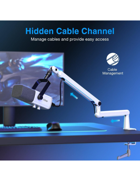 Micrófono Gaming FIFINE XLR/USB con Soporte y RGB