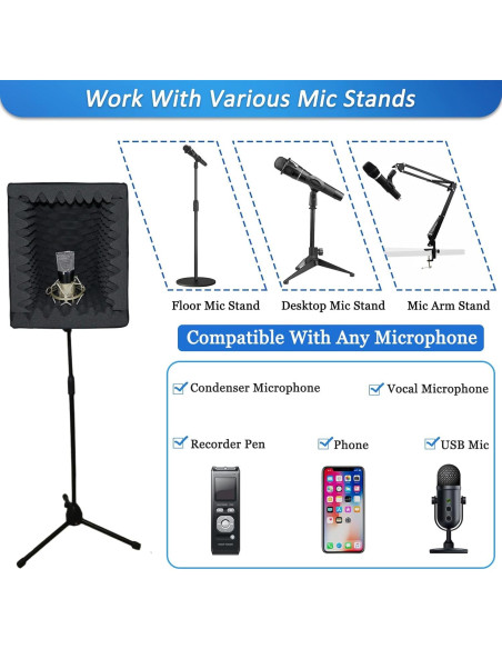 Cabina Vocal Portátil TroyStudio con Aislamiento Acústico 0.91 kg