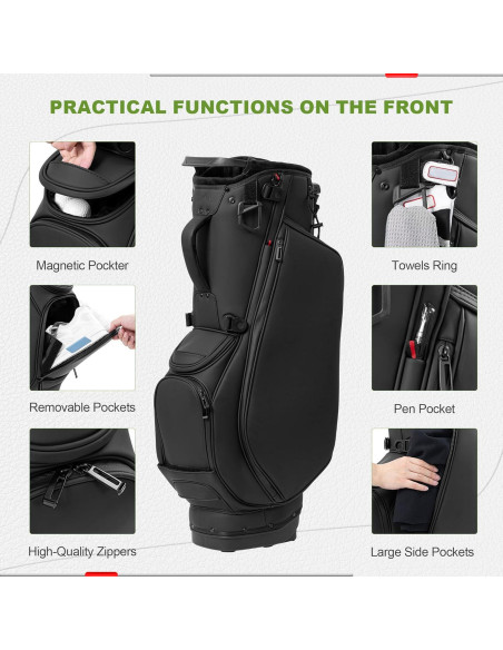 Bolsa de Golf de Pie UNIHIMAL Glint002 14 Vías Cuero Sintético