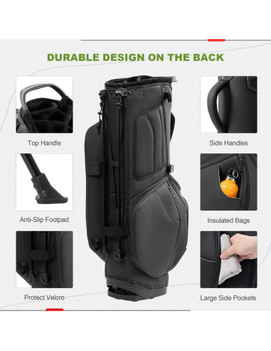 Bolsa de Golf de Pie UNIHIMAL Glint002 14 Vías Cuero Sintético