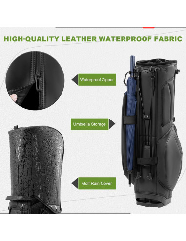 Bolsa de Golf de Pie UNIHIMAL Glint002 14 Vías Cuero Sintético