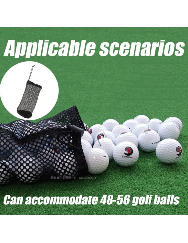 Bolsa de Malla Nylon Wvapzwr para 48-56 Pelotas de Golf - 2 Pcs
