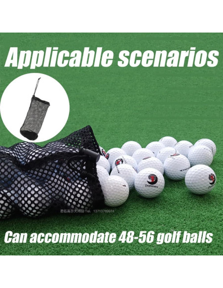 Bolsa de Malla Nylon Wvapzwr para 48-56 Pelotas de Golf - 2 Pcs