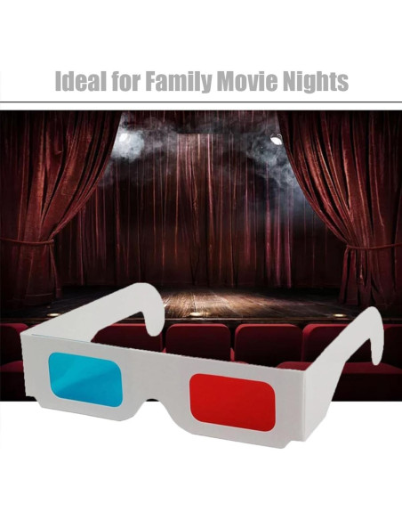 Gafas 3D TARANDUS Anaglifo Rojo/Cian 10 Paquetes