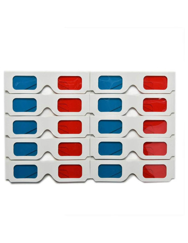 Gafas 3D TARANDUS Anaglifo Rojo/Cian 10 Paquetes