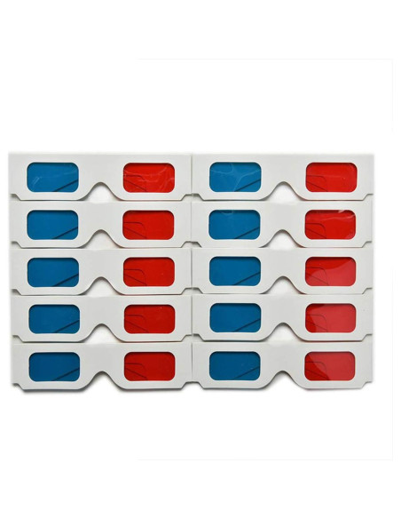 Gafas 3D TARANDUS Anaglifo Rojo/Cian 10 Paquetes