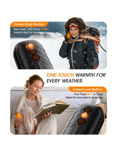 Calentadores de Manos Recargables ZIQENLK 6000mAh 2 Piezas