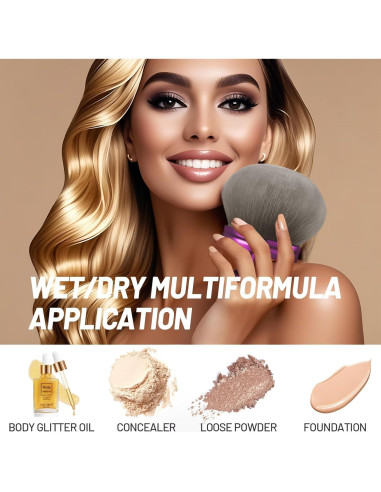 Brocha Kabuki Vegana Sam Sugar 7.62 cm para Autobronceador