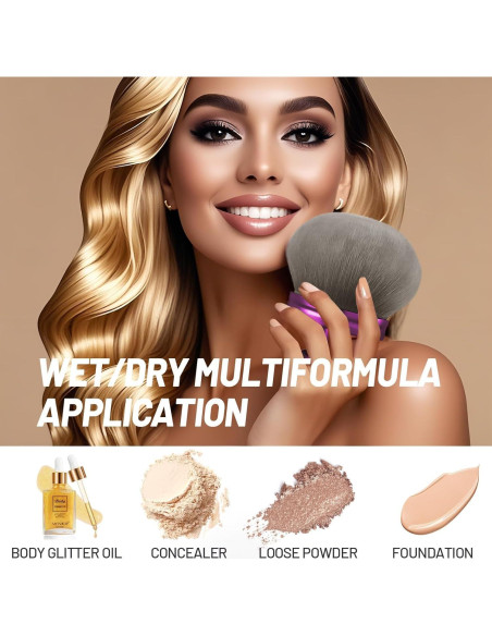 Brocha Kabuki Vegana Sam Sugar 7.62 cm para Autobronceador