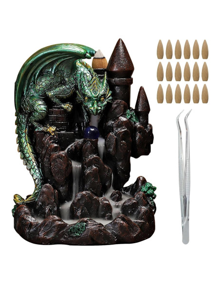 Quemador de Incienso Varku Dragón Retroceso con 60 Conos