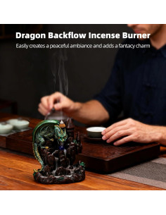 Quemador de Incienso Varku Dragón Retroceso con 60 Conos 2