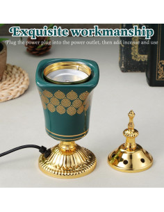 Quemador de Incienso Eléctrico Cabilock Verde para Yoga y Spa 2