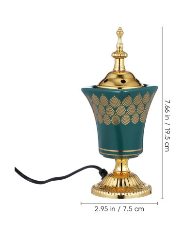 Quemador de Incienso Eléctrico Cabilock Verde para Yoga y Spa