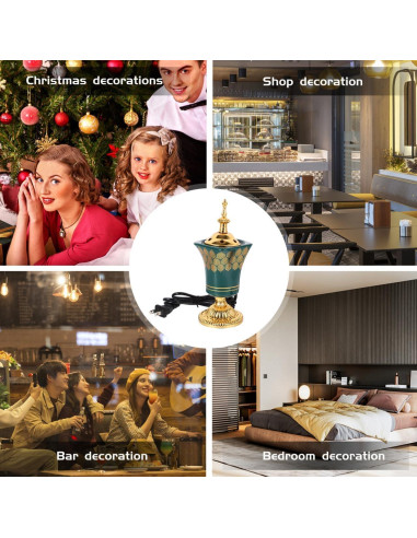 Quemador de Incienso Eléctrico Cabilock Verde para Yoga y Spa