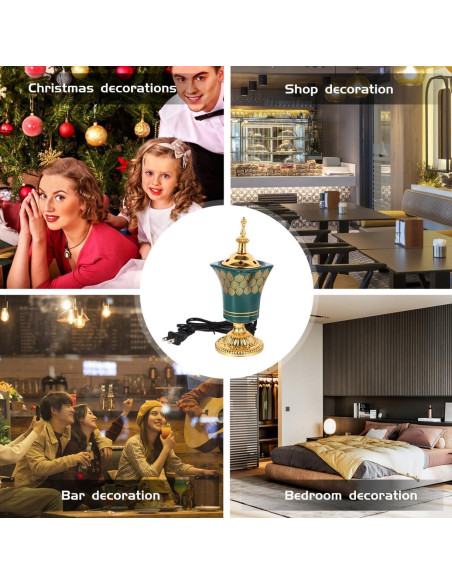 Quemador de Incienso Eléctrico Cabilock Verde para Yoga y Spa