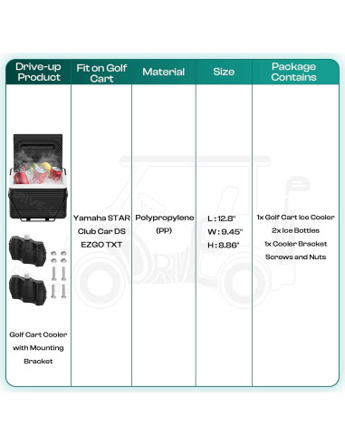 Enfriador de Carro de Golf Drive-up con Soporte de Montaje