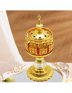 Quemador de Incienso de Metal Aynaxcol 2 Pcs Vintage 18.8x7.6cm 2