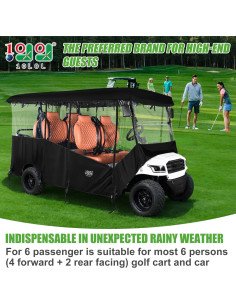 Cubierta Impermeable para Carro de Golf 10L0L Techo Largo 6 Pasajeros 2