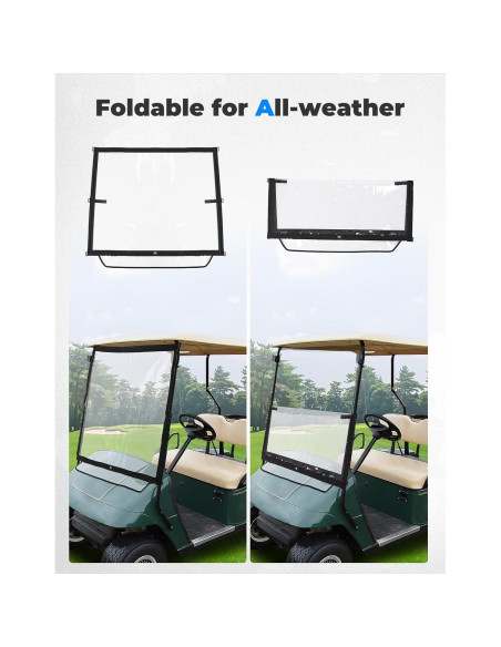 Parabrisas Plegable KEMIMOTO para Carro de Golf EZGO TXT 1994-2013