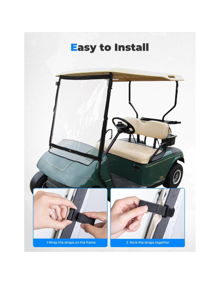 Parabrisas Plegable KEMIMOTO para Carro de Golf EZGO TXT 1994-2013