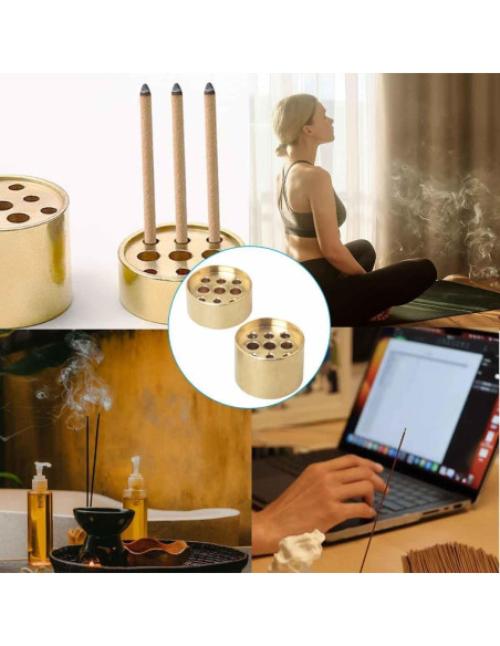 4 Soportes de Incienso Dorados Vintage WHYHKJ - Nueve Agujeros