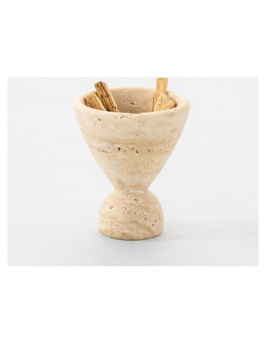 Quemador de Incienso y Jarrón de Travertina Natural Wild Works