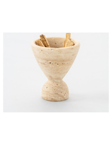 Quemador de Incienso y Jarrón de Travertina Natural Wild Works
