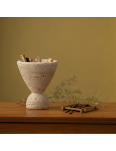 Quemador de Incienso y Jarrón de Travertina Natural Wild Works 2