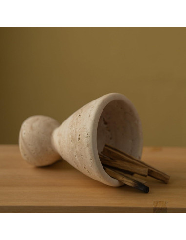 Quemador de Incienso y Jarrón de Travertina Natural Wild Works