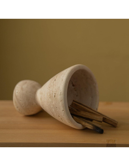 Quemador de Incienso y Jarrón de Travertina Natural Wild Works