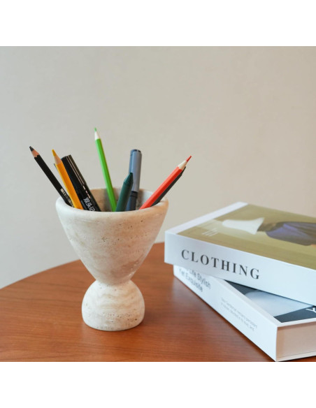 Quemador de Incienso y Jarrón de Travertina Natural Wild Works