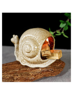 Quemador de Incienso de Cerámica MOUGIGI Caracol Marrón