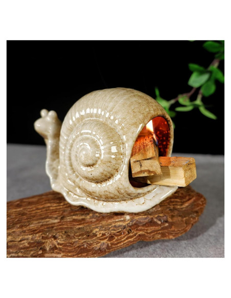 Quemador de Incienso de Cerámica MOUGIGI Caracol Marrón