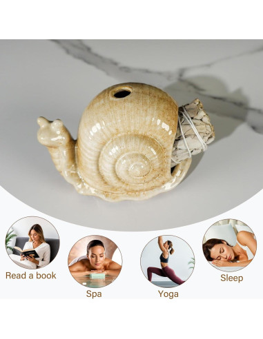 Quemador de Incienso de Cerámica MOUGIGI Caracol Marrón