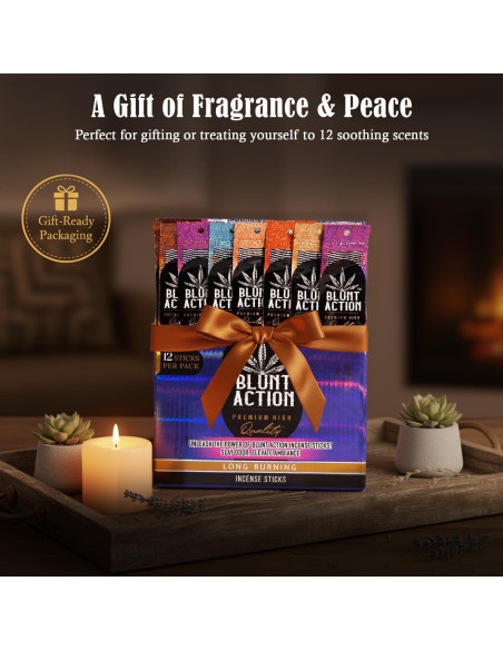 Varitas de Incienso Tulasi Blunt Action - 144 Piezas, Aromaterapia